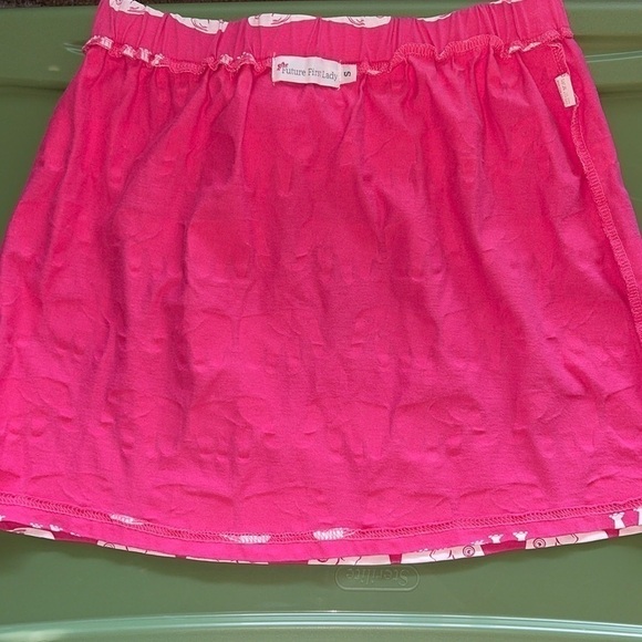 Future First Lady Pink & White Elephant mini skirt Sz. S - Picture 7 of 10